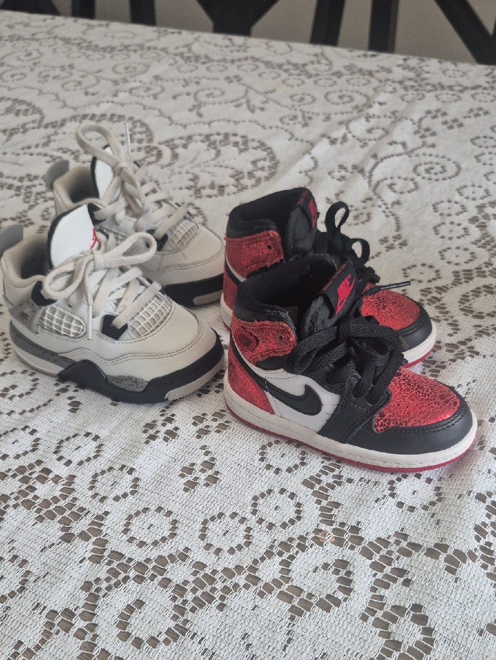 Jordan Kids Red, Black & White High-Top Sneakers